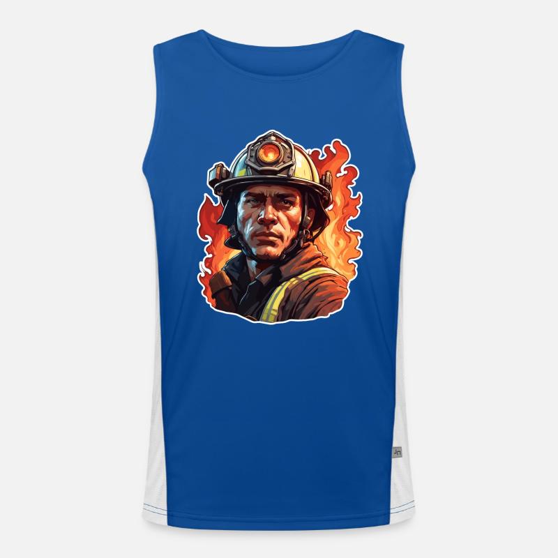 Firefighter / Fire / Fire / Extinguish / Hero Men's Functional Contrast Tank Top 