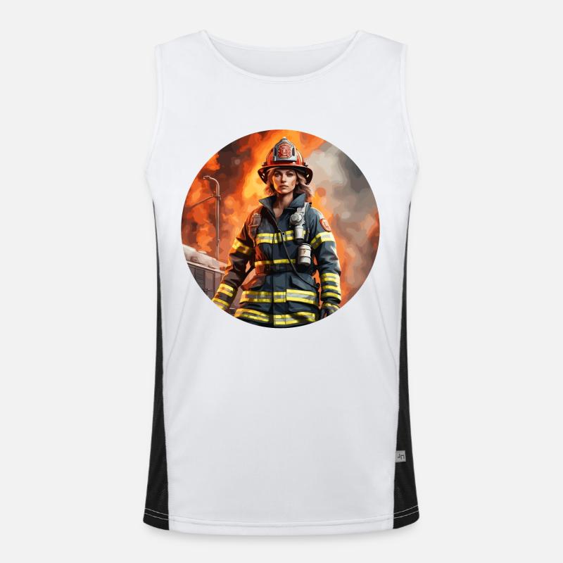 Firefighter / Fire / Fire / Extinguish / Heroine Men's Functional Contrast Tank Top 