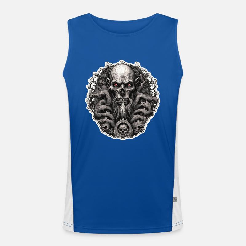 Skull / Totenkopf / Skelett / Gothic / Tattoo Funktionelles Kontrast-Tank Top für Männer 