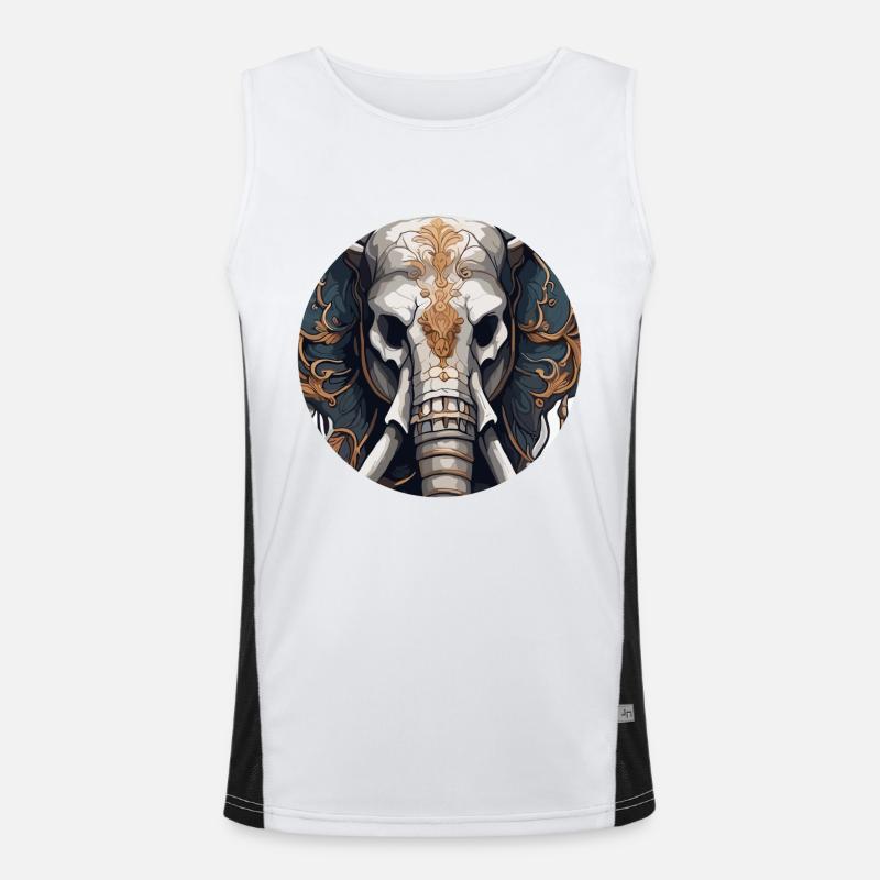 Elephant / Animal / Oriental / Flowers / Pattern Men's Functional Contrast Tank Top 
