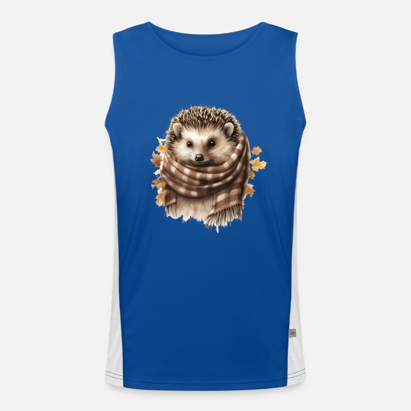 Igel mit Schal Süßes Tier Funktionelles Kontrast-Tank Top für Männer 