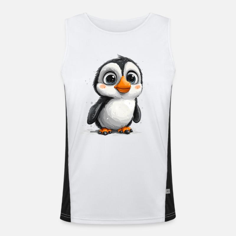 Pingouins mignons Animal mignon bébé pingouin du pôle Sud Débardeur respirant contrasté Homme 