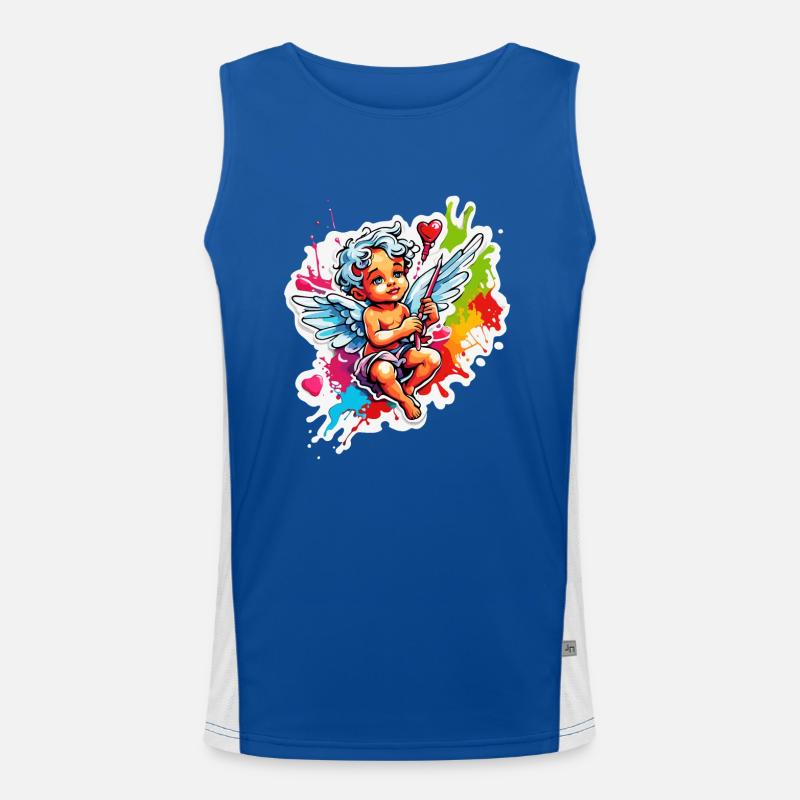 Cupidon / Amour / Flèche / Coeur / Saint Valentin Débardeur respirant contrasté Homme 