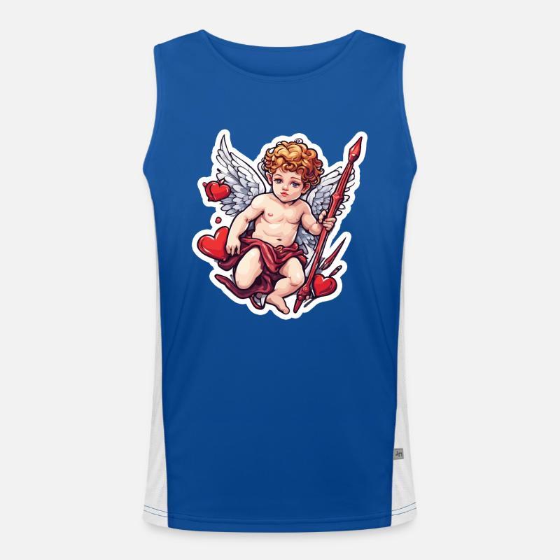 Cupidon / Amour / Flèche / Coeur / Saint Valentin Débardeur respirant contrasté Homme 