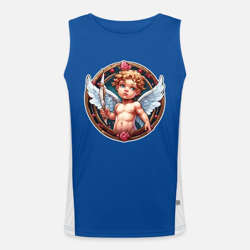 Cupidon / Amour / Flèche / Coeur / Saint Valentin Débardeur respirant contrasté Homme 