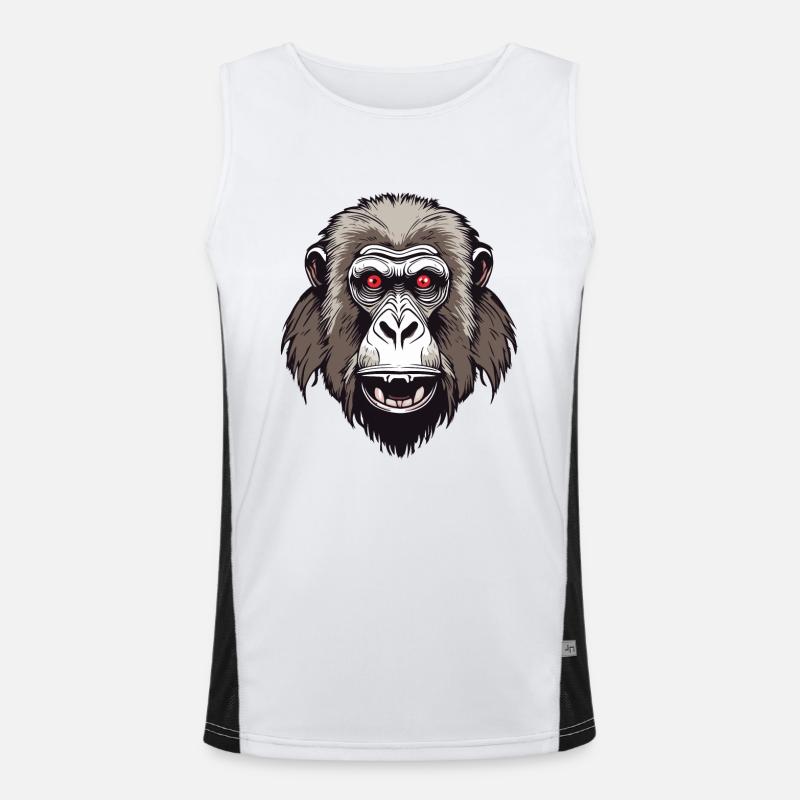 Monkey / Animal / Zoo / Babian / Wild / Comic Men's Functional Contrast Tank Top 
