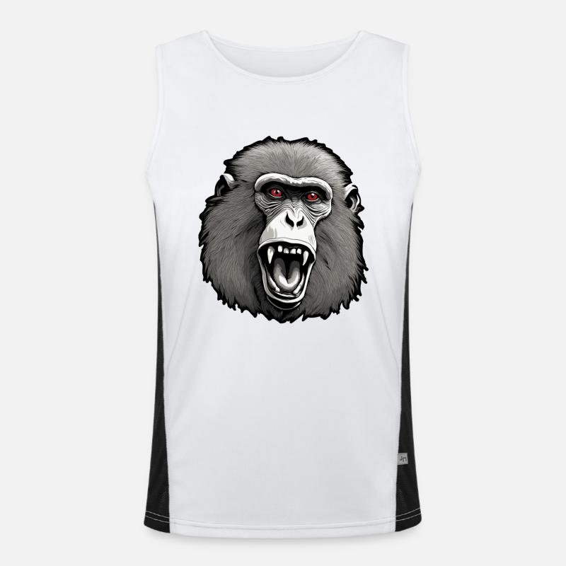Affe / Tier / Zoo / Babian / Wild / Comic Funktionelles Kontrast-Tank Top für Männer 