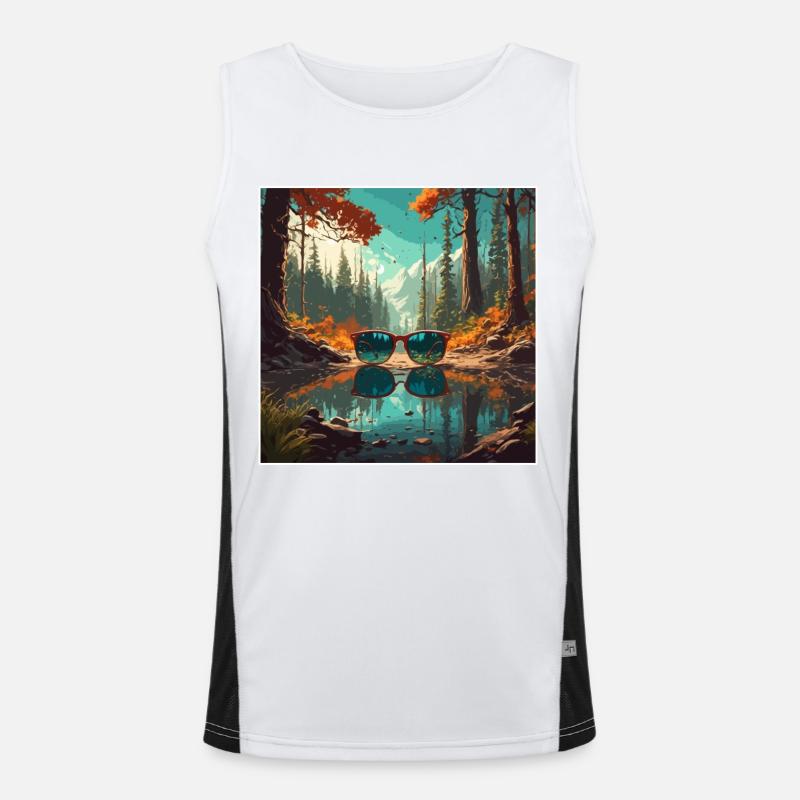Sunglasses / Reflection / Forest / Reflection - Men's Functional Contrast Tank Top - white/black