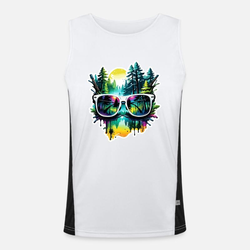 Sunglasses / Reflection / Forest / Reflection - Men's Functional Contrast Tank Top - white/black