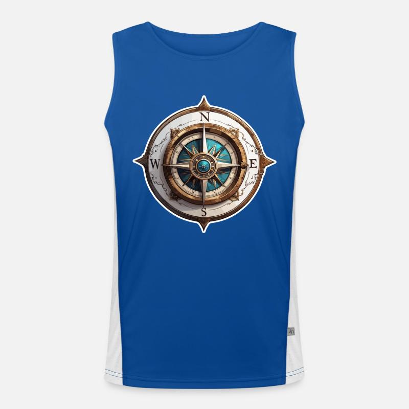 Compass / Cardinal Direction / Travel / Survival Men's Functional Contrast Tank Top 
