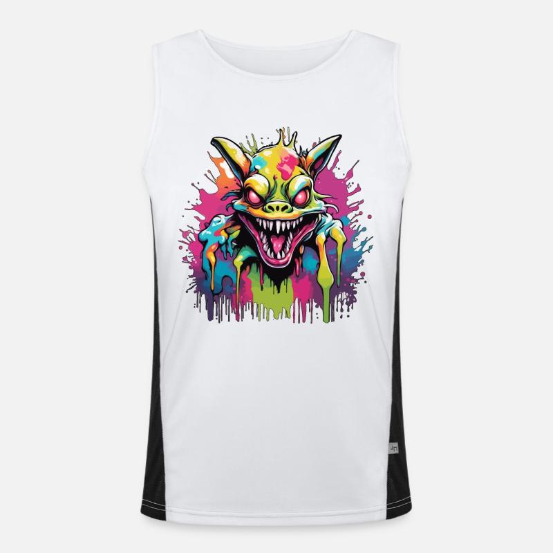 Chupacabra / Sucking Creature / Monster /Spain Men's Functional Contrast Tank Top 