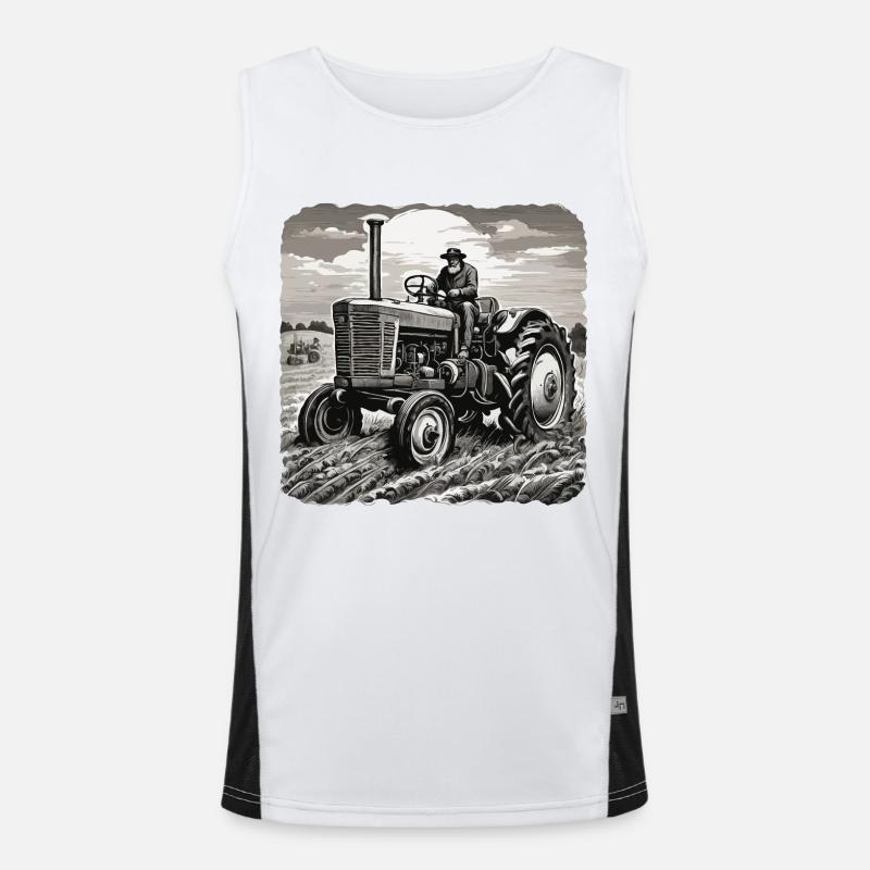 Tractor / Agriculture / Farmer / Field Work Men's Functional Contrast Tank Top 