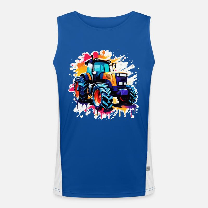 Tractor / Agriculture / Farmer / Field Work Men's Functional Contrast Tank Top 