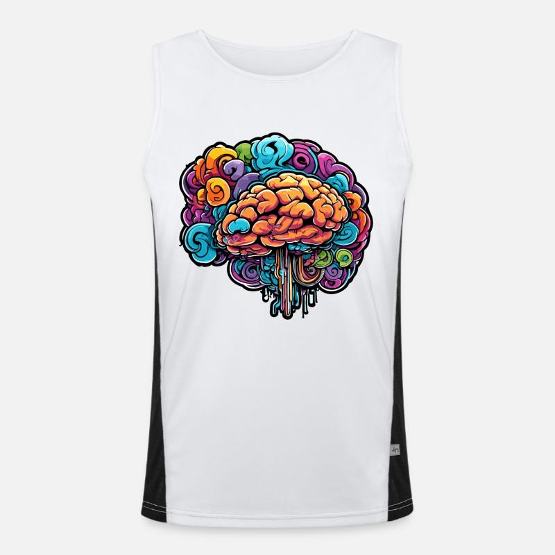 Brain / Knowledge / Intelligence / Clever / Thinking Men's Functional Contrast Tank Top 