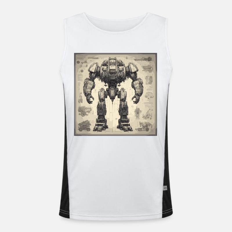 Plan / Sépia / Vintage / Rétro / Robot Débardeur respirant contrasté Homme 