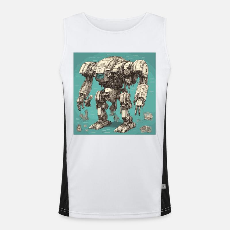 Plan / Sépia / Vintage / Rétro / Robot Débardeur respirant contrasté Homme 