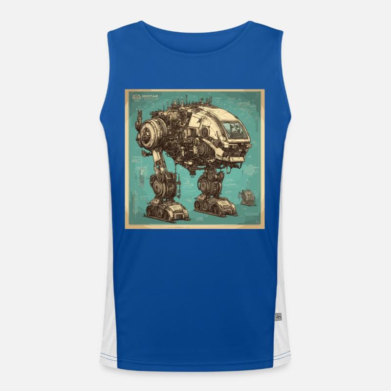 Plan / Sépia / Vintage / Rétro / Robot Débardeur respirant contrasté Homme 