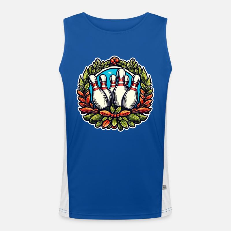 Bowling / Kegeln / Bowlingbahn / Pin / Strike Funktionelles Kontrast-Tank Top für Männer 