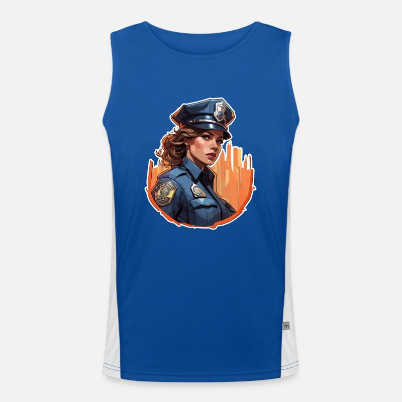 Police / Operations / Profession / Job / Emergency Forces Men's Functional Contrast Tank Top 