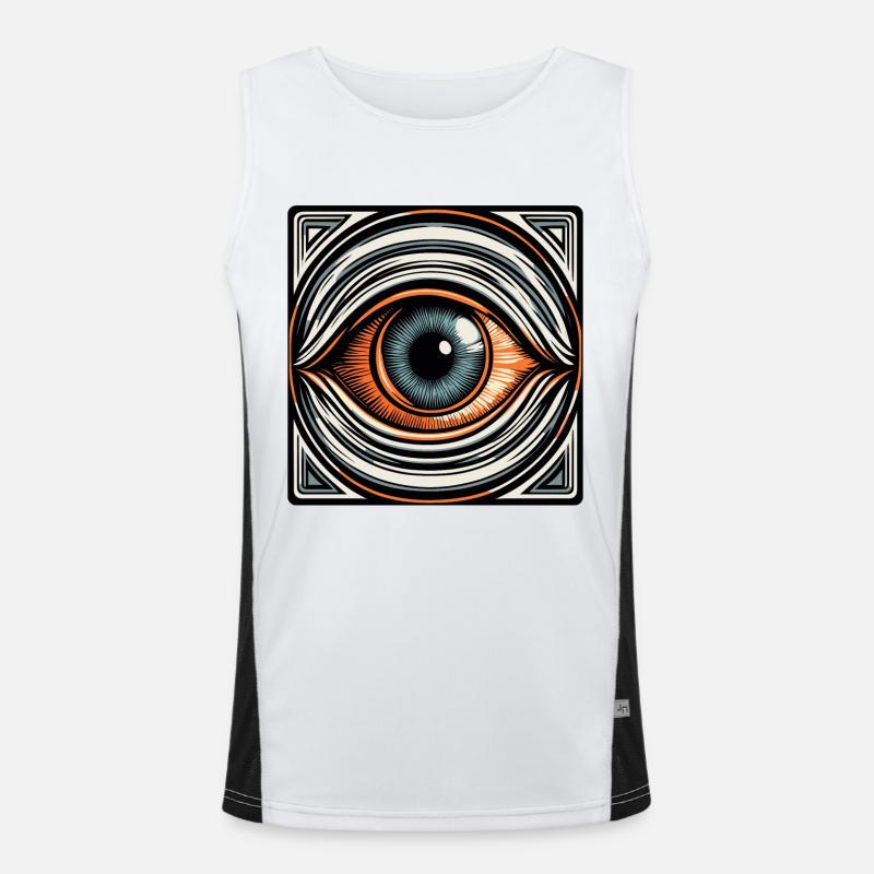 Psychedelic / Auge / Psychobilly / Comic / bunt Funktionelles Kontrast-Tank Top für Männer 