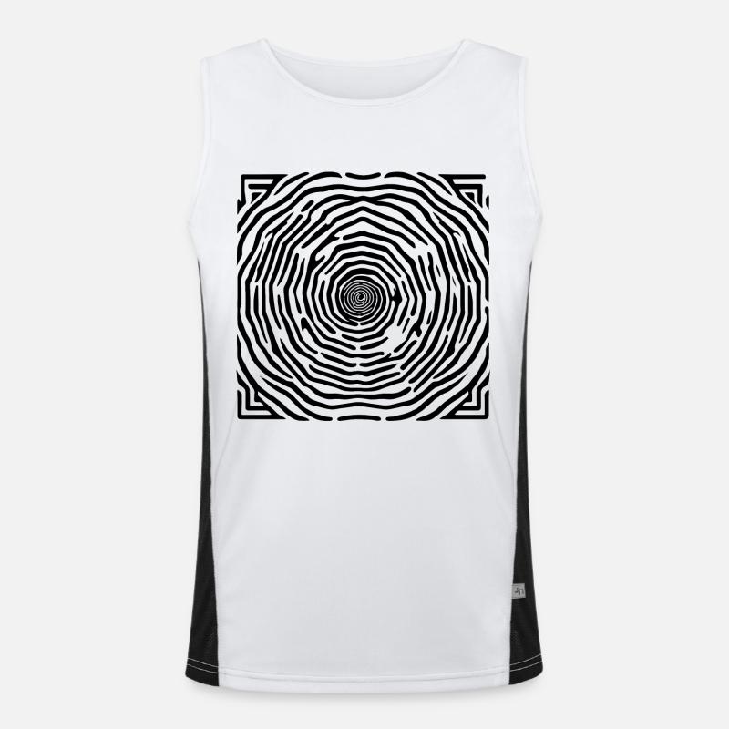 Psychedelic / Hippie / Goa / Labyrinth / Pattern Men's Functional Contrast Tank Top 