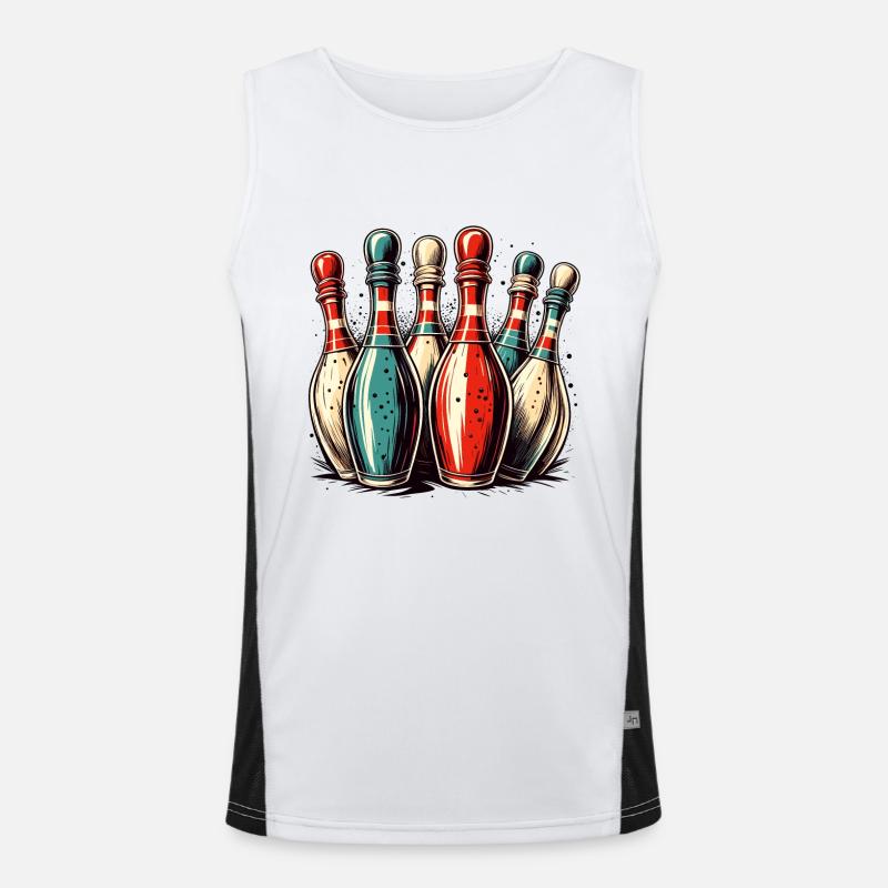 Bowling / Kegeln / Bowlingbahn / Pin / Strike Funktionelles Kontrast-Tank Top für Männer 