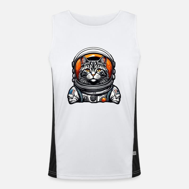 Astronaut / Weltall / Tier / Katze / Raumschiff Funktionelles Kontrast-Tank Top für Männer 