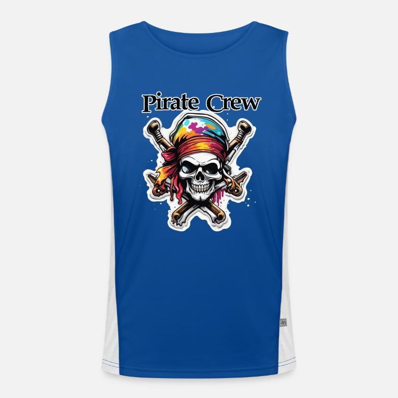Pirate / Ahoy / Ancre / Capitaine / Crâne / Rhum Débardeur respirant contrasté Homme 