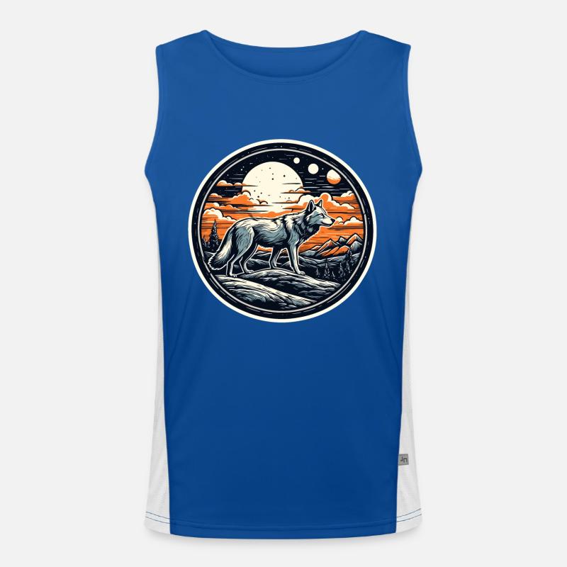 Wolf / Pack / Forest / Wild / Wildlife / Howl Men's Functional Contrast Tank Top 