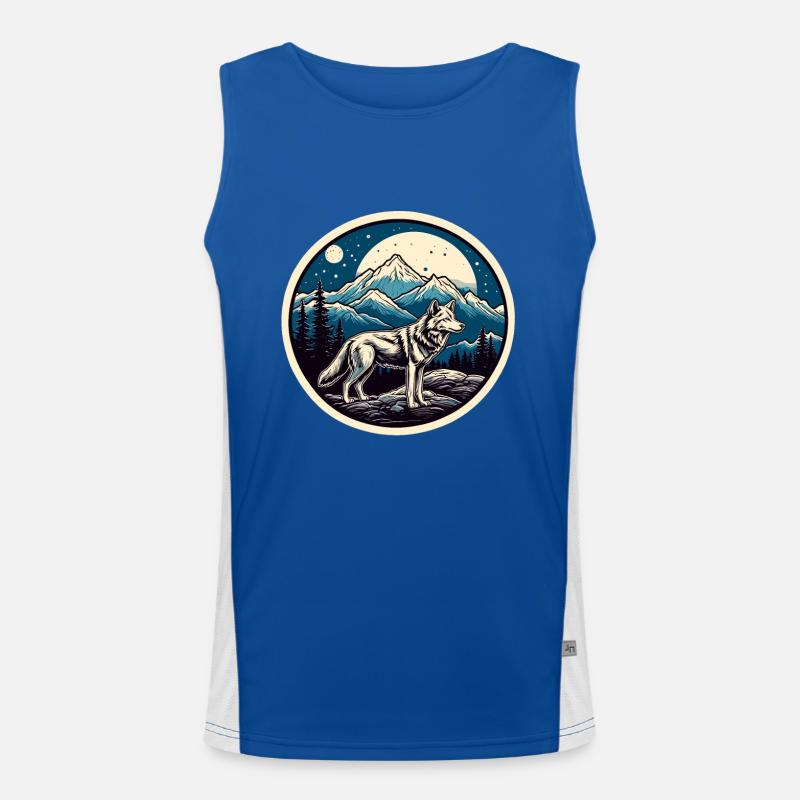 Wolf / Rudel / Wald / Wild / Tierwelt / heulen Funktionelles Kontrast-Tank Top für Männer 