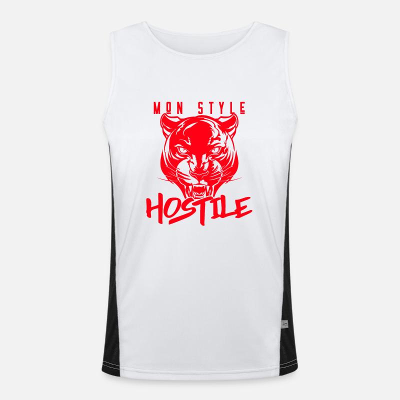 MON STYLE ? HOSTILE ! (panthère) Débardeur respirant contrasté Homme 