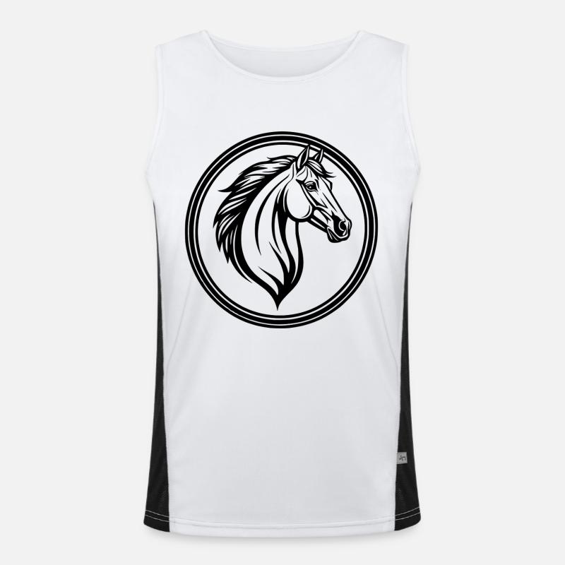 Pferdekopf Emblem Funktionelles Kontrast-Tank Top für Männer 