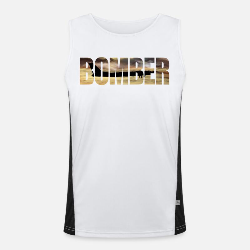 Bomber Tu-95 - Men's Functional Contrast Tank Top  - white/black