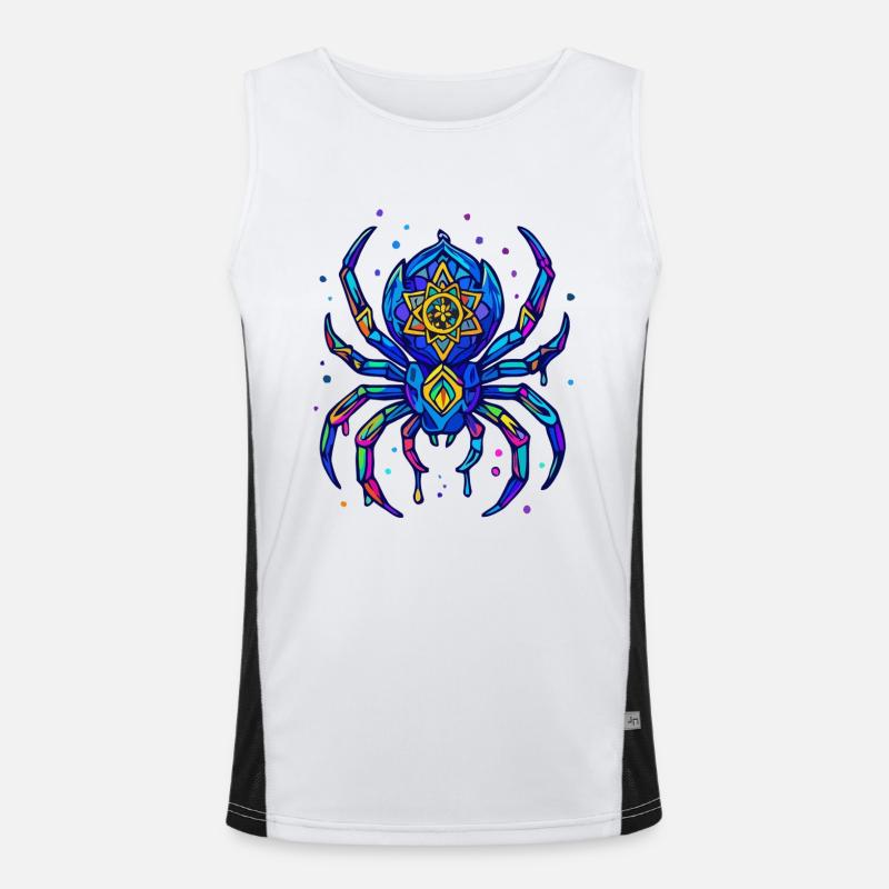 Neon Spinne Funktionelles Kontrast-Tank Top für Männer 
