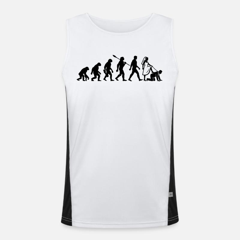 Evolution Bachelor Party - Men's Functional Contrast Tank Top  - white/black