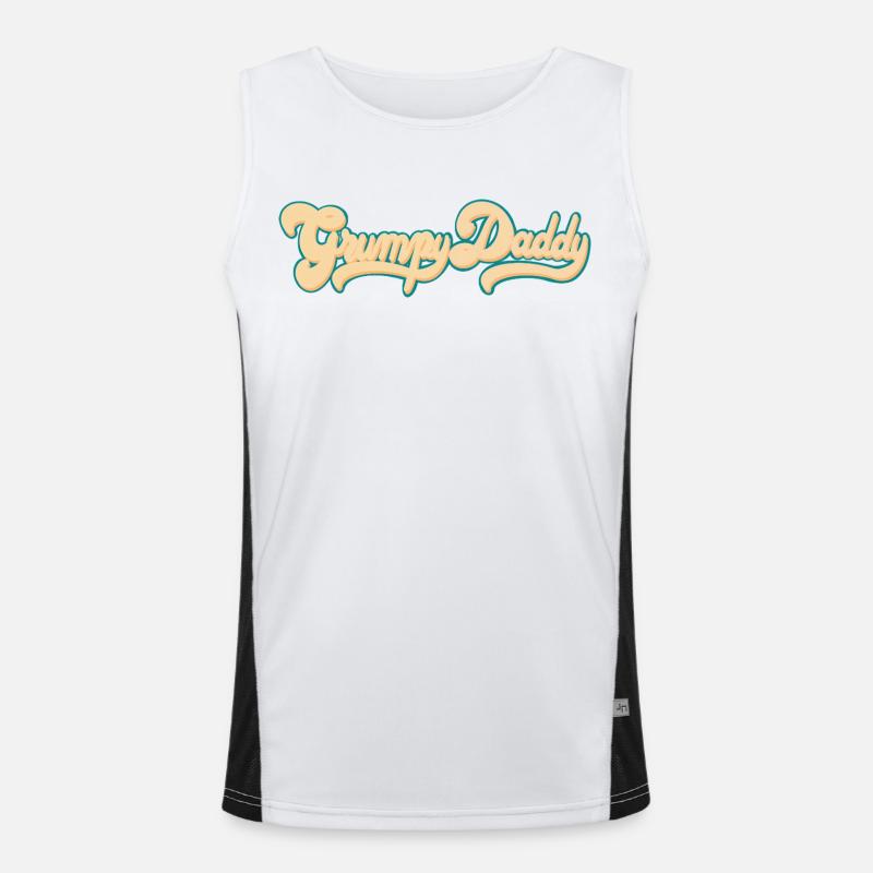 Grumpy Daddy Retro Script - Farbe "Groovy Baby" Funktionelles Kontrast-Tank Top für Männer 