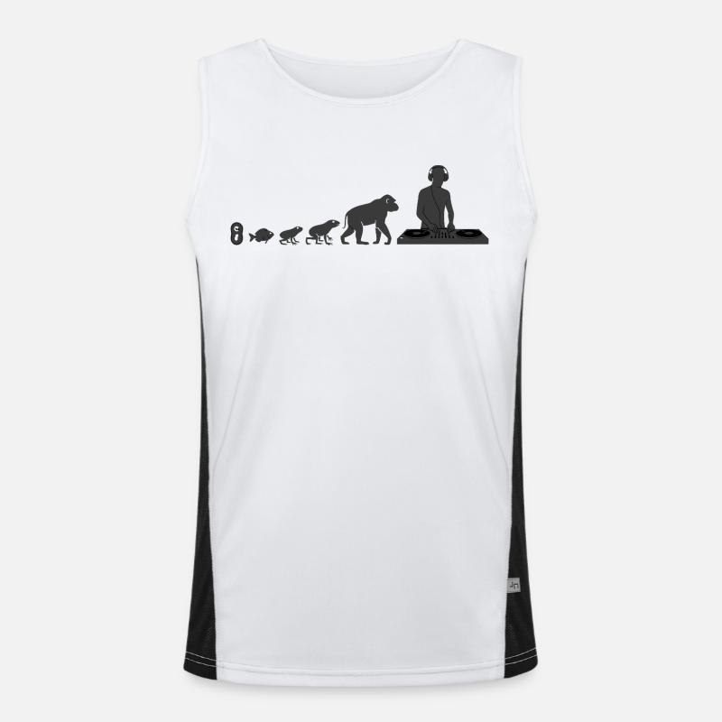 Evolution to DJ - Men's Functional Contrast Tank Top  - white/black