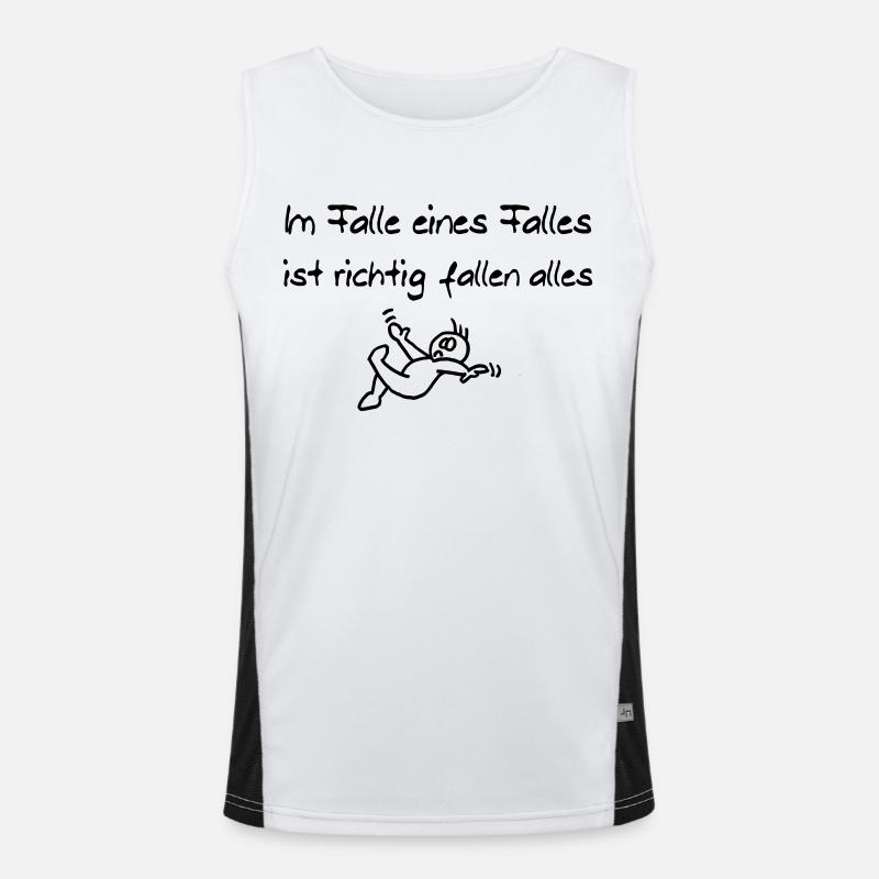 Just in case - Men's Functional Contrast Tank Top  - white/black