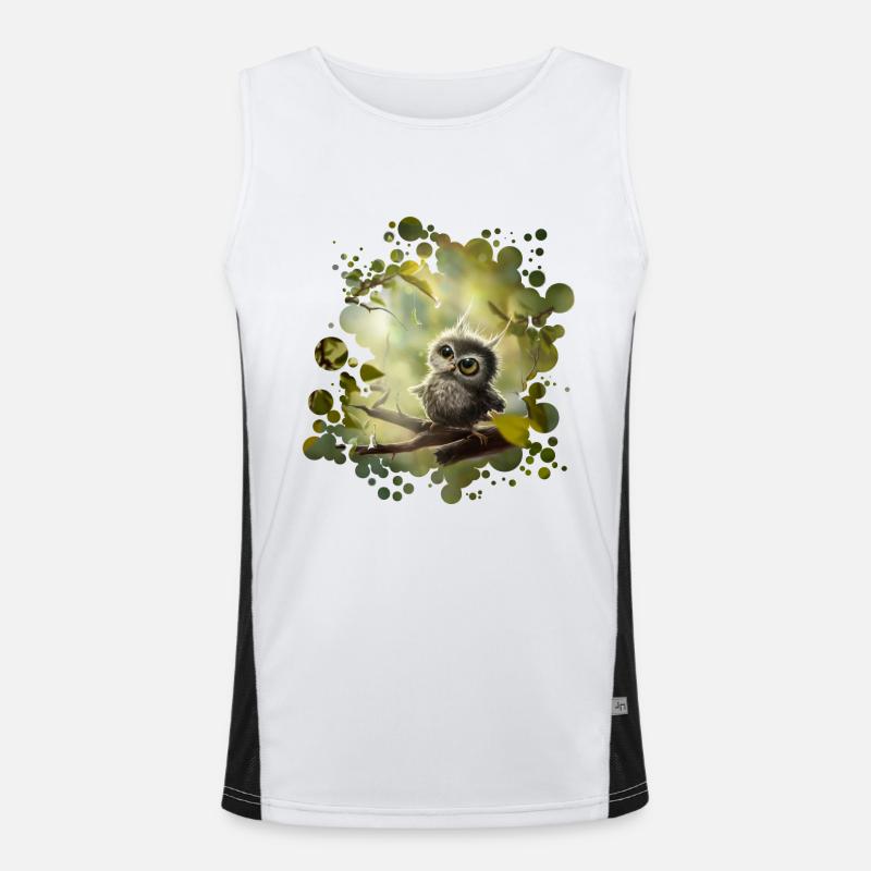 Kleine Eule Funktionelles Kontrast-Tank Top für Männer 