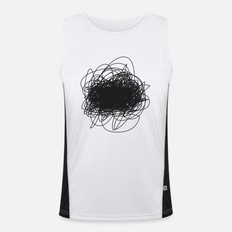 Scribble - Men's Functional Contrast Tank Top  - white/black