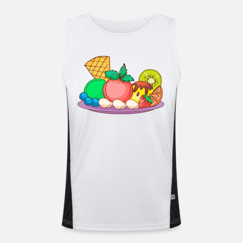 Eis Speiseeis Eiskrem Eiscreme Kugeleis Eisbecher Funktionelles Kontrast-Tank Top für Männer 