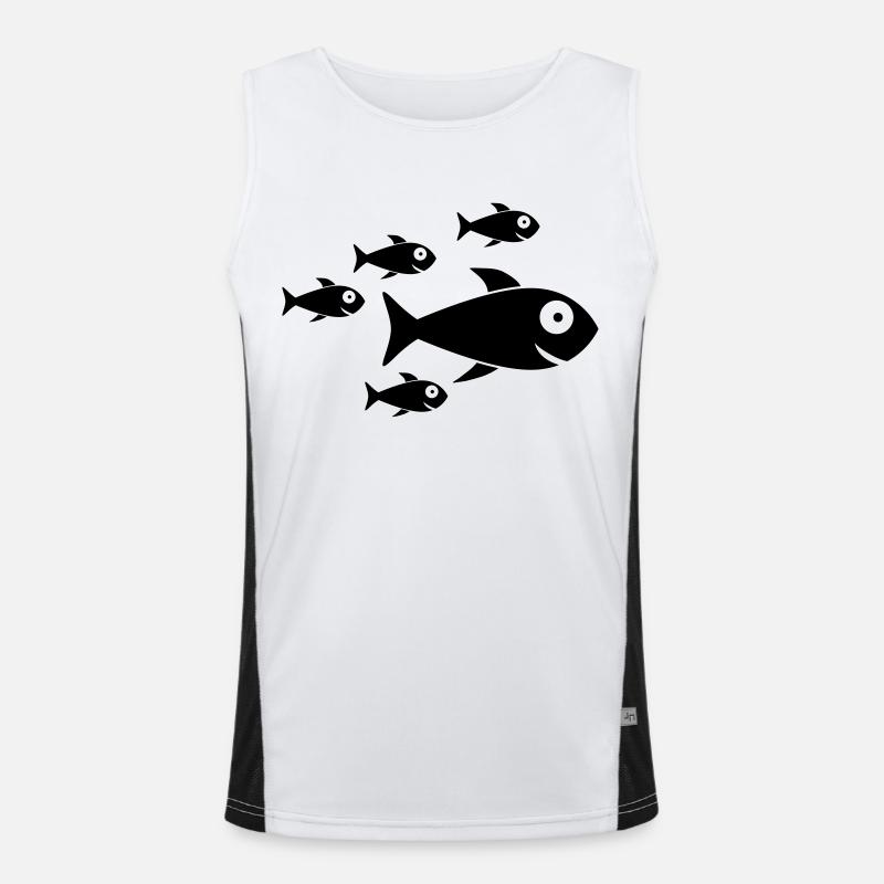 Fish Swarm Men's Functional Contrast Tank Top 