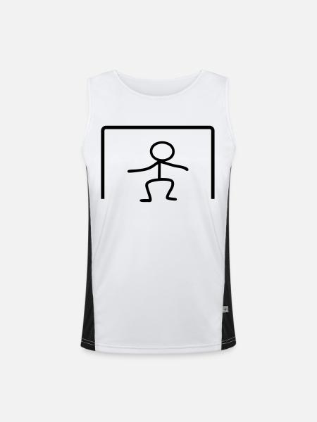 Stick Figures Gate - Men's Functional Contrast Tank Top - white/black