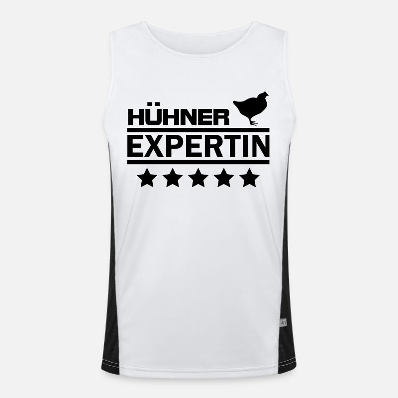 hühner expertin Funktionelles Kontrast-Tank Top für Männer 