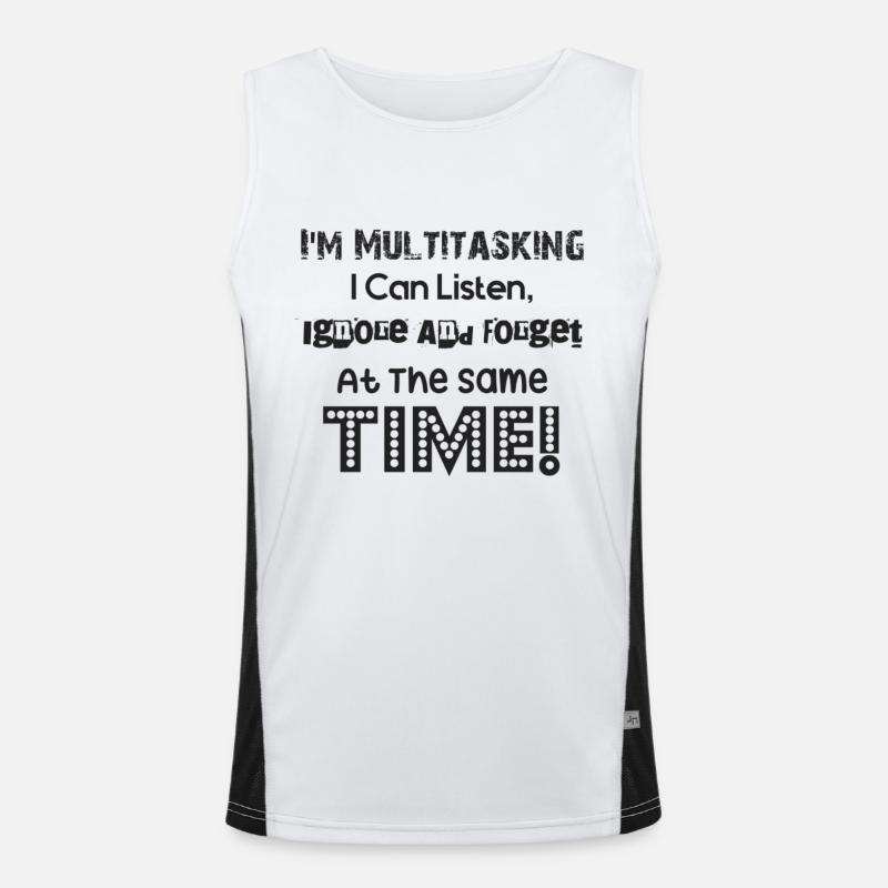 ADHD - I'm multitasking - Men's Functional Contrast Tank Top  - white/black