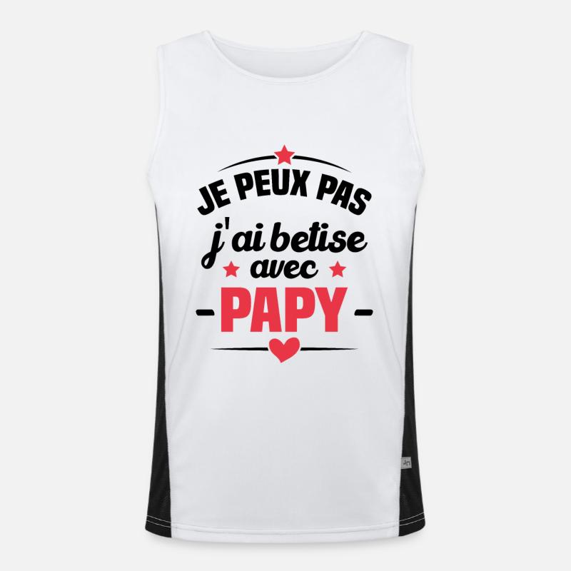 Je peux pas j'ai bêtise avec papy Débardeur respirant contrasté Homme 