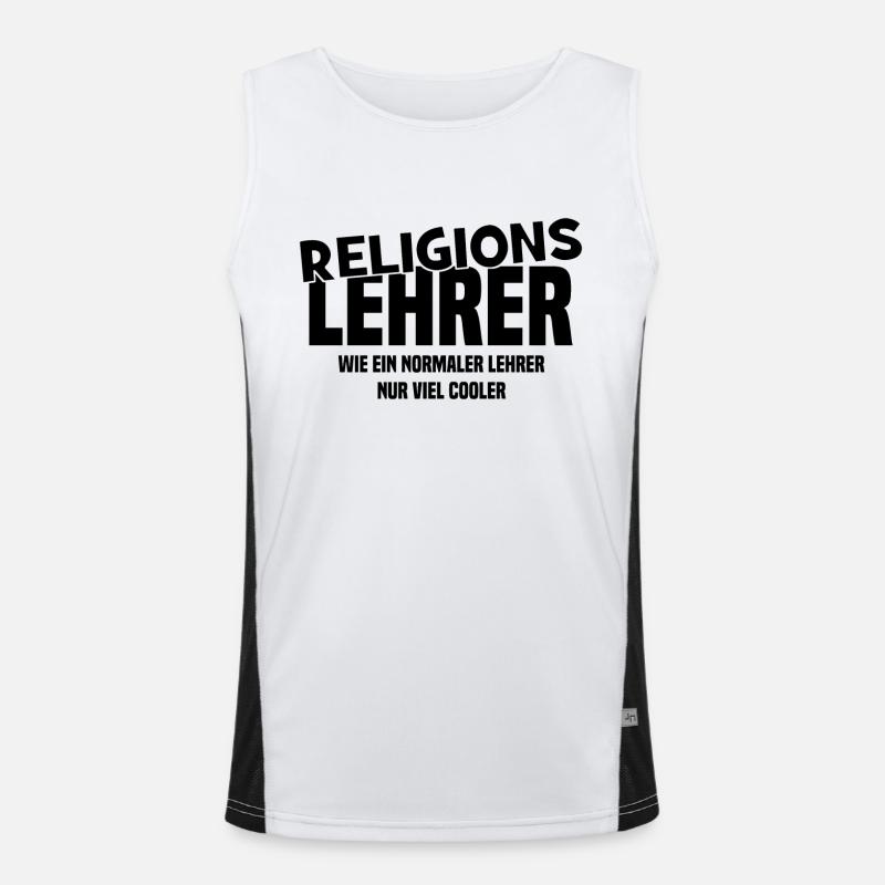Religionslehrer Wie ein normaler Lehrer nur cooler Funktionelles Kontrast-Tank Top für Männer 