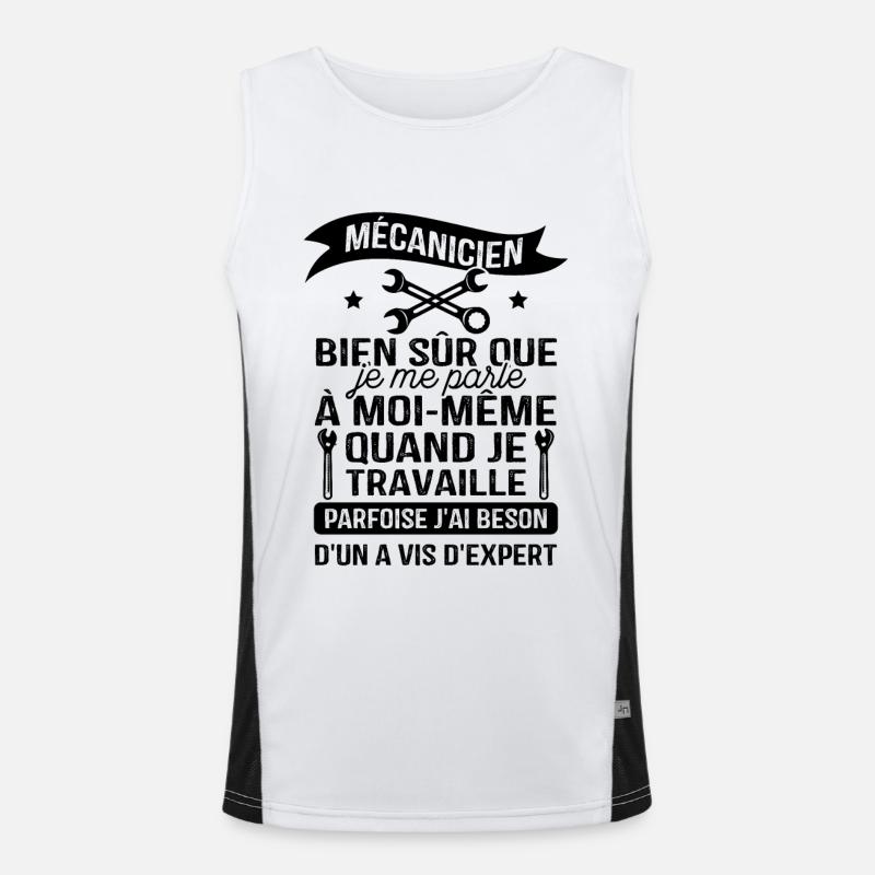 Mécanicien, Bien sûr Que Je me Parle à Moi-même Débardeur respirant contrasté Homme 