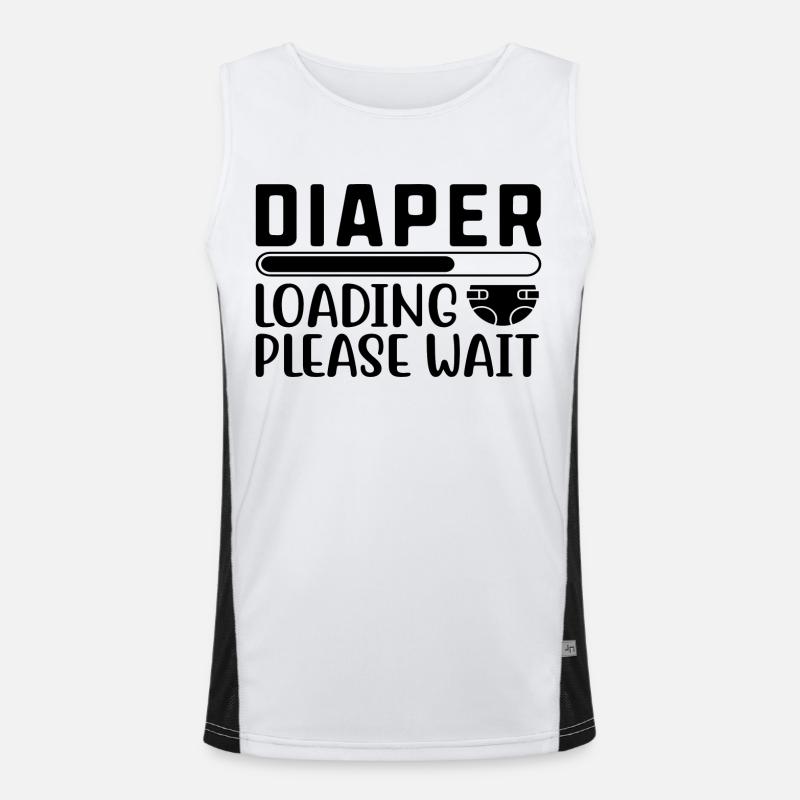 Diaper Loading Please Wait - Men's Functional Contrast Tank Top  - white/black