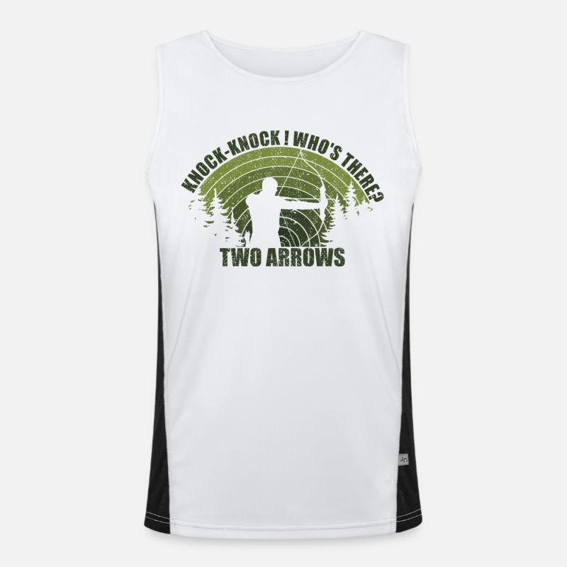 Bogenschießen Bogenschütze Bogenjagd Bogenjäger Spaß Funktionelles Kontrast-Tank Top für Männer 